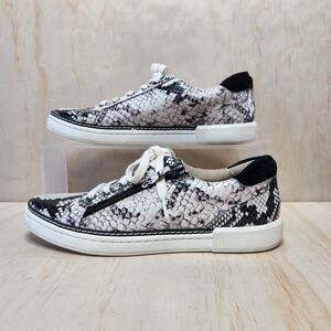 Naturalizer Jenni Black White Snake Skin Pattern Leather Loafer Sneaker Women 6